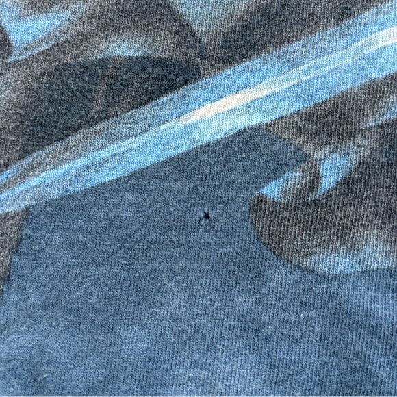 The Mountain Graphic Fantasy Warrior Angel with Sword Tie-Dye Blue T-Shirt - Picture 4 of 7